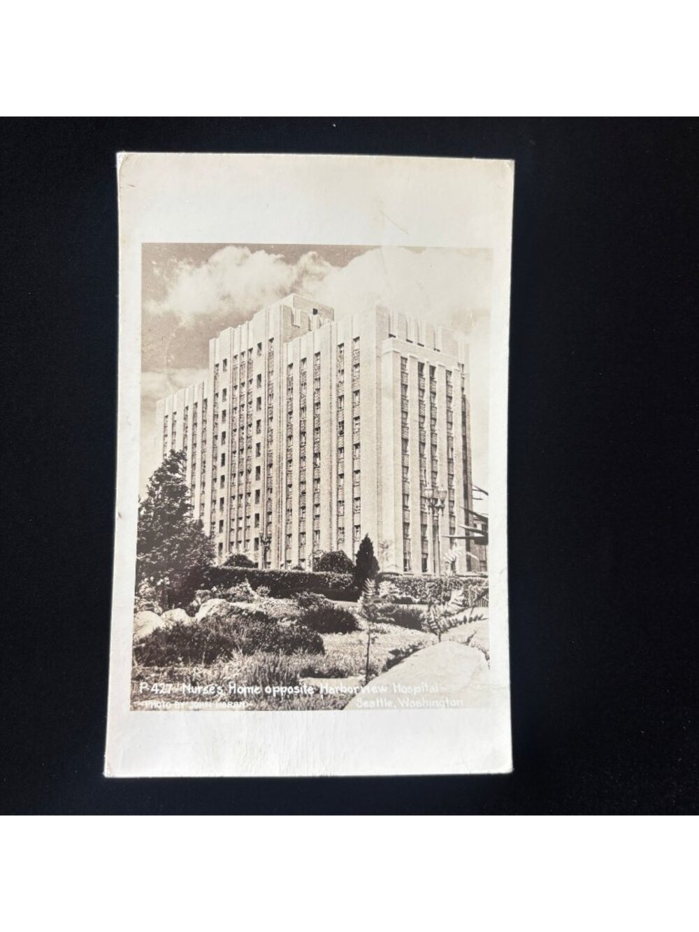 Vintage Postcard 1943 RPPC Seattle Washington Nurses Dorm Harborview Hospital